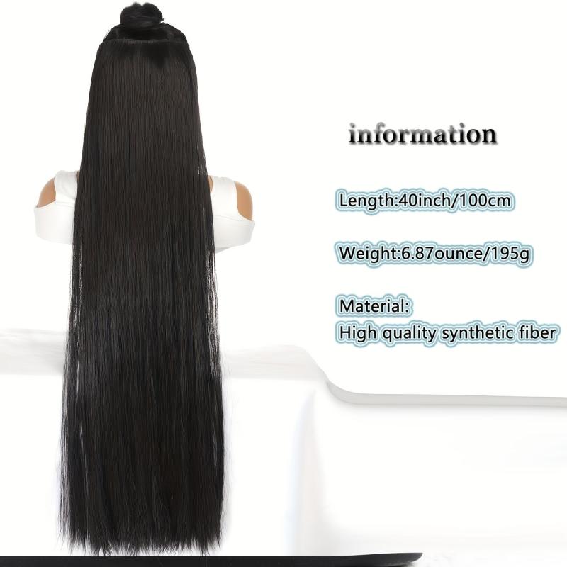 6 Cm Straight Hair Extensions 5 Clips Synthetic Fiber Hair Extensions