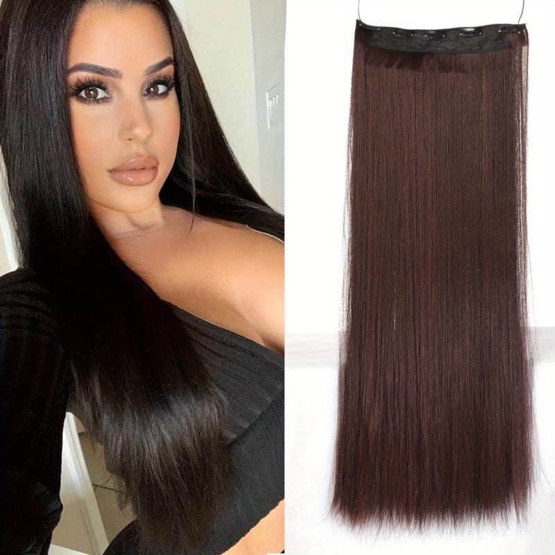 6 Cm Straight Hair Extensions 5 Clips Synthetic Fiber Hair Extensions