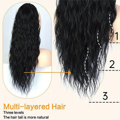 Curly Water Wave Ponytail Clip In Hair Extensions