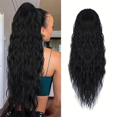 Curly Water Wave Ponytail Clip In Hair Extensions