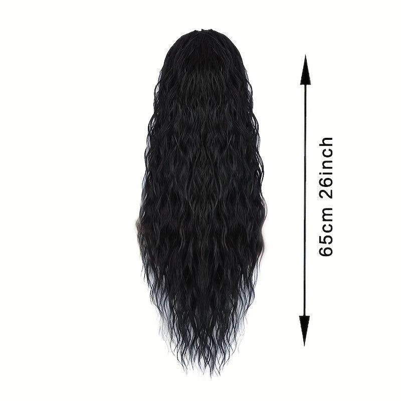 Curly Water Wave Ponytail Clip In Hair Extensions