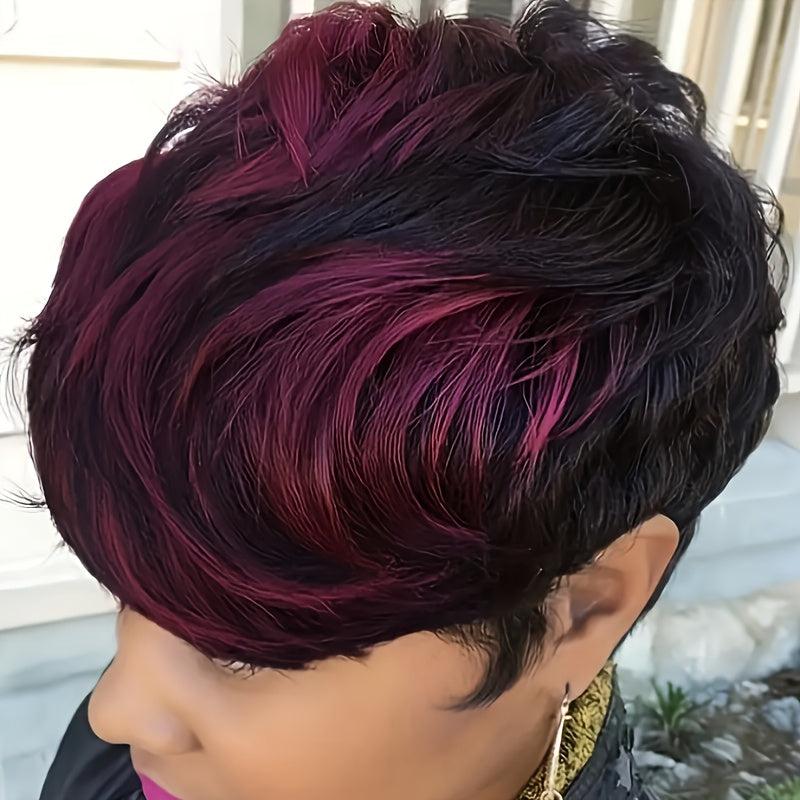 Short Blonde Pixie Cut Wig with Bangs Curly Layered
