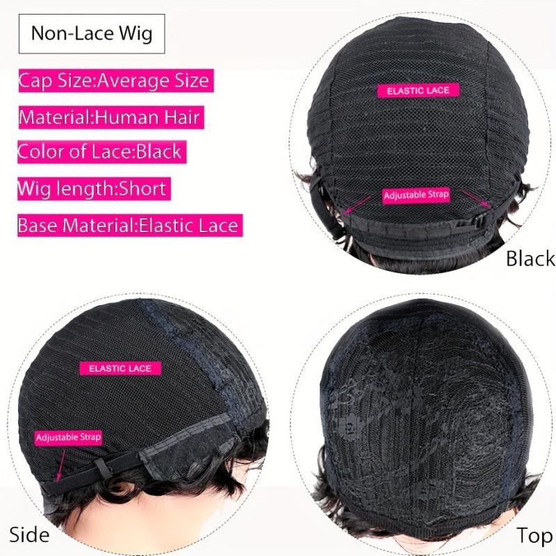 15 24 Cm Short Bob Wig Brazilian Human Hair Non Lace Pixie Cut Wigs