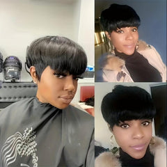 15 24 Cm Short Bob Wig Brazilian Human Hair Non Lace Pixie Cut Wigs