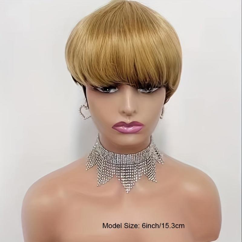15 24 Cm Short Bob Wig Brazilian Human Hair Non Lace Pixie Cut Wigs