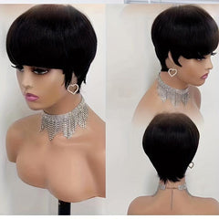 15 24 Cm Short Bob Wig Brazilian Human Hair Non Lace Pixie Cut Wigs