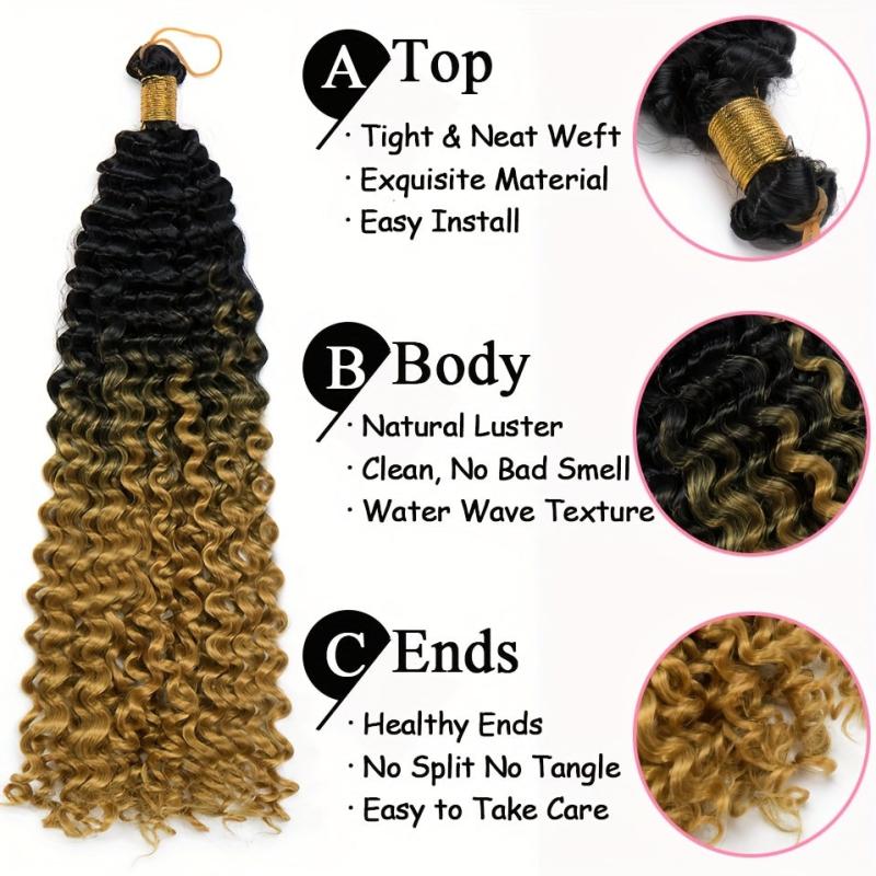 35 56 Cm Water Wave Hair Bundles Curly Crochet Hair Extensions S Ombre Synthetic