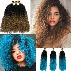 35 56 Cm Water Wave Hair Bundles Curly Crochet Hair Extensions S Ombre Synthetic