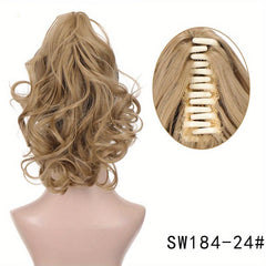 Short Curly Ponytail Extensions Claw Clip In Hair Natural Looking Women