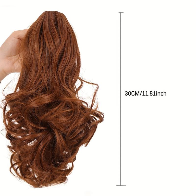 Short Curly Ponytail Extensions Claw Clip In Hair Natural Looking Women