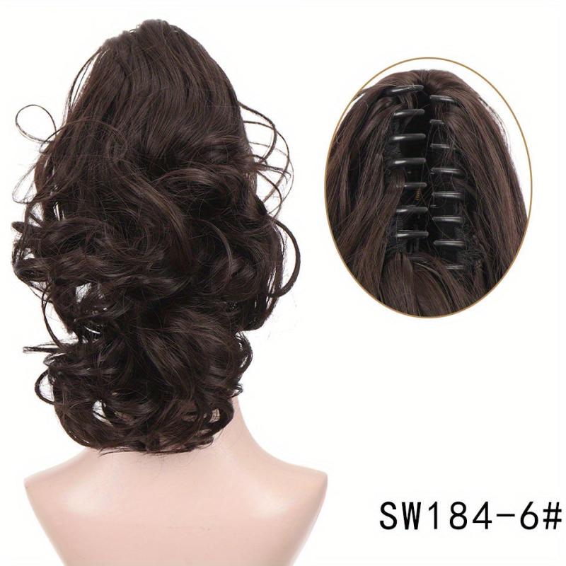 Short Curly Ponytail Extensions Claw Clip In Hair Natural Looking Women