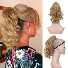 Short Curly Ponytail Extensions Claw Clip In Hair Natural Looking Women