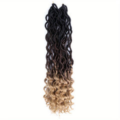 Wavy Faux Locs Crochet Hair Curly Ends Ombre Brown Green Pink Purple