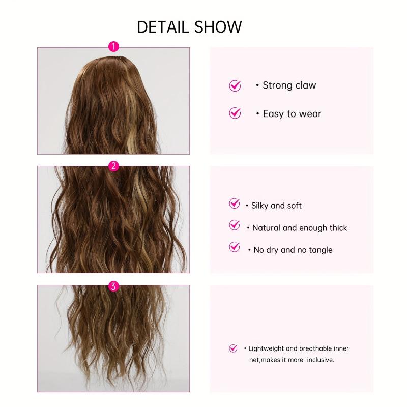 Long Curly Wavy Ponytail Extensions Synthetic Hair Extensions