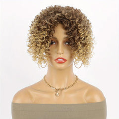 Afro Curly Kinky Hair Topper With Bangs 20 Synthetic Clip In Hair Extensions