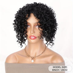 Afro Curly Kinky Hair Topper With Bangs 20 Synthetic Clip In Hair Extensions