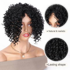 Afro Curly Kinky Hair Topper With Bangs 20 Synthetic Clip In Hair Extensions