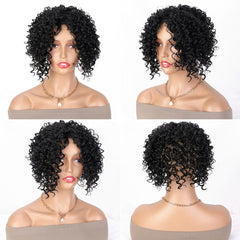 Afro Curly Kinky Hair Topper With Bangs 20 Synthetic Clip In Hair Extensions