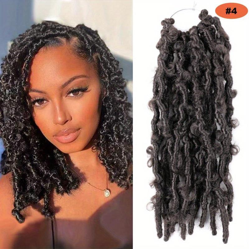 30 48 Cm Butterfly Locs Crochet Hair Bob Curly Wave Distressed Locs