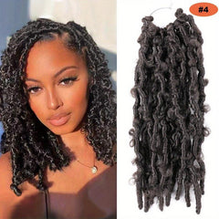 30 48 Cm Butterfly Locs Crochet Hair Bob Curly Wave Distressed Locs