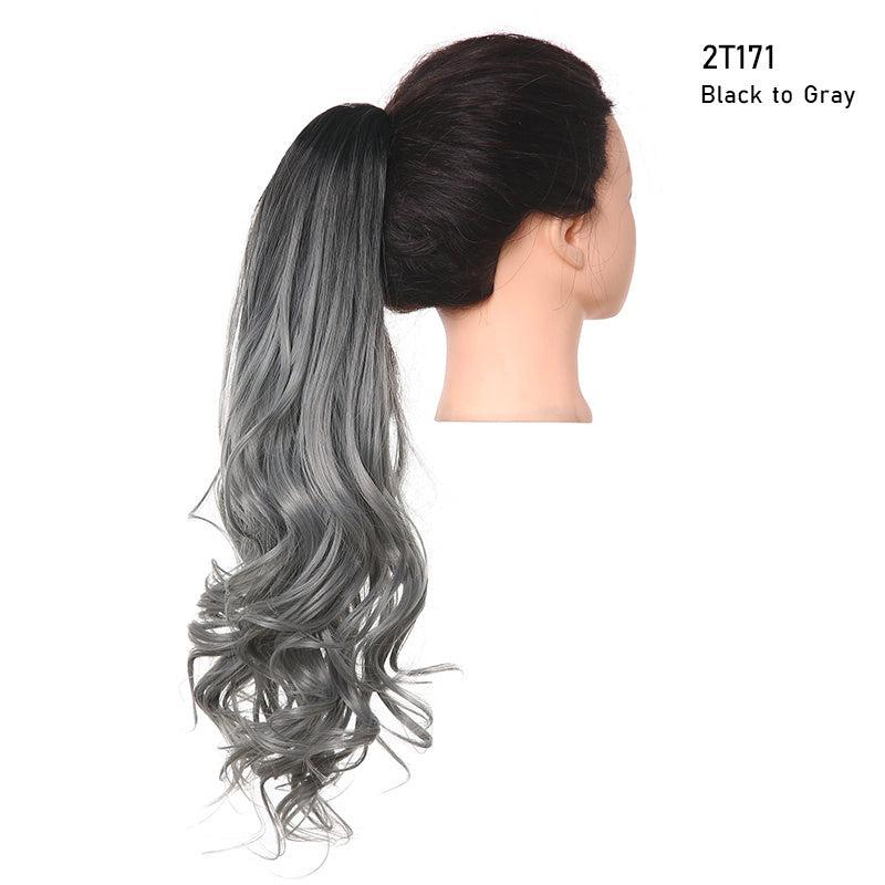 Long Curly Wavy Ponytail Extension Natural Soft Claw Clip In Synthetic Hairpiece