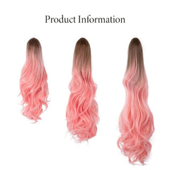 Long Curly Wavy Ponytail Extension Natural Soft Claw Clip In Synthetic Hairpiece