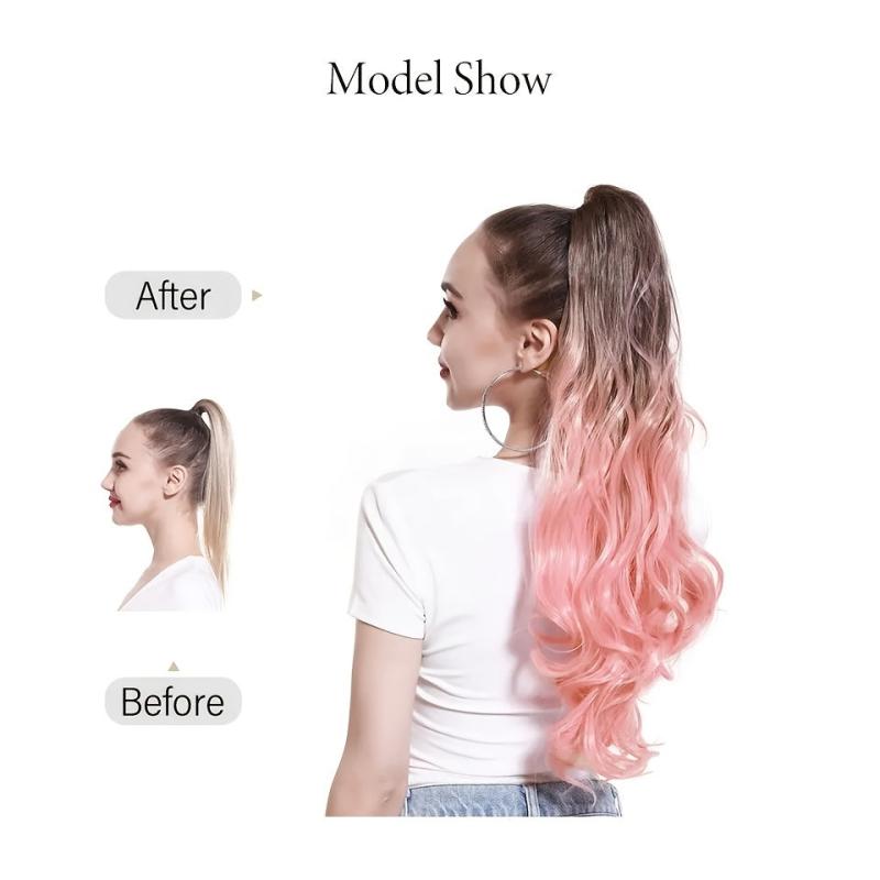 Long Curly Wavy Ponytail Extension Natural Soft Claw Clip In Synthetic Hairpiece