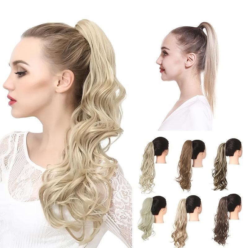Long Curly Wavy Ponytail Extension Natural Soft Claw Clip In Synthetic Hairpiece