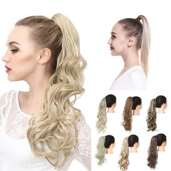 Long Curly Wavy Ponytail Extension Natural Soft Claw Clip In Synthetic Hairpiece