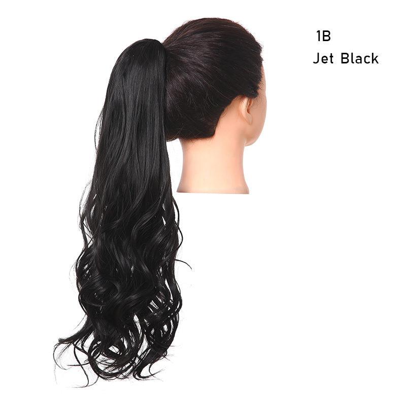 Long Curly Wavy Ponytail Extension Natural Soft Claw Clip In Synthetic Hairpiece