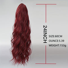 60 96 Cm Long Curly Wavy Ponytail Heat Resistant Fiber Hair Extensions