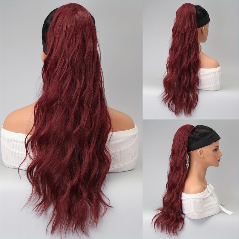 60 96 Cm Long Curly Wavy Ponytail Heat Resistant Fiber Hair Extensions