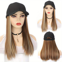 Long Straight Hair Wig Stick To A Cap Synthetic Wigs For Women