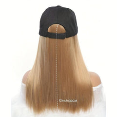Long Straight Hair Wig Stick To A Cap Synthetic Wigs For Women