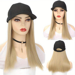 Long Straight Hair Wig Stick To A Cap Synthetic Wigs For Women