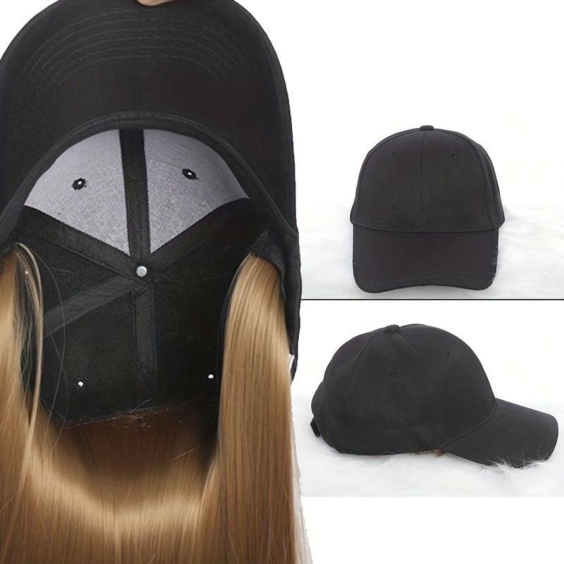 Long Straight Hair Wig Stick To A Cap Synthetic Wigs For Women