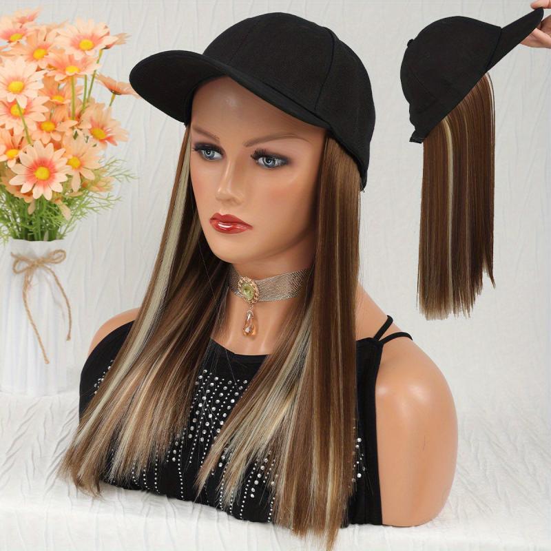 Long Straight Hair Wig Stick To A Cap Synthetic Wigs For Women