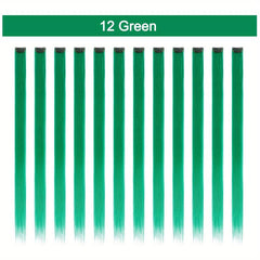 22Pcs Colorful Straight Hair Extensions for Daily Use Party Cosplay Halloween
