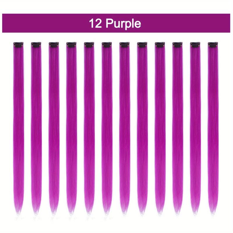22Pcs Colorful Straight Hair Extensions for Daily Use Party Cosplay Halloween
