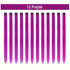22Pcs Colorful Straight Hair Extensions for Daily Use Party Cosplay Halloween