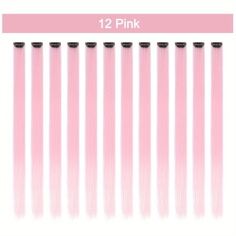 22Pcs Colorful Straight Hair Extensions for Daily Use Party Cosplay Halloween