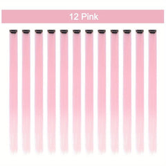 22Pcs Colorful Straight Hair Extensions for Daily Use Party Cosplay Halloween