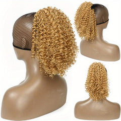 Deep Curly Hair Bun Ponytail Drawstring Synthetic Hair Piece
