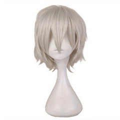 Dark Brown Bouncy Wavy Hair Wig for Cosplay, 30-48 cm, Synthetic Fiber