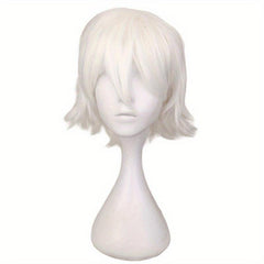 Dark Brown Bouncy Wavy Hair Wig for Cosplay, 30-48 cm, Synthetic Fiber