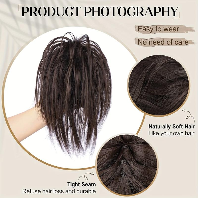 Messy Bun Hair Piece Claw Clip Hair Bun Wavy Curly Chignon Hair Bun