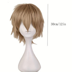 Short Straight Hair Wigs 30 48 Cm Synthetic Fiber Hair Replacement Wigs