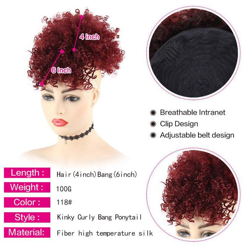 Kinky Curly Afro Puff Ponytail Extensions