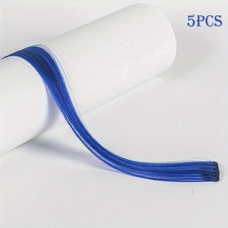5pcs Clip In Hair Extensions 53 34 Cm Party Highlights Synthetic Hairpieces