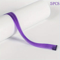 5pcs Clip In Hair Extensions 53 34 Cm Party Highlights Synthetic Hairpieces